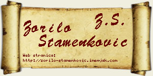 Zorilo Stamenković vizit kartica